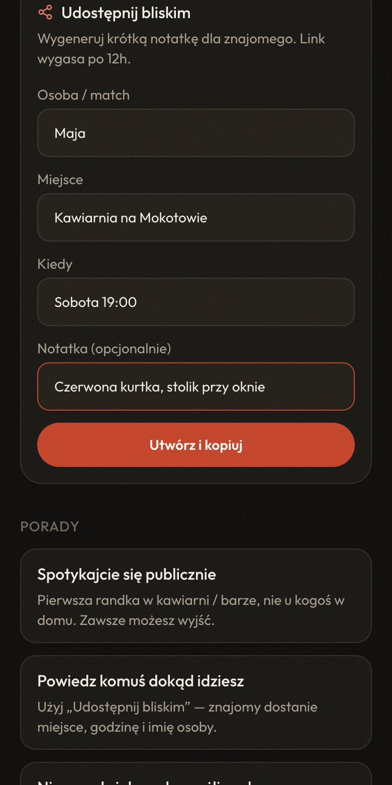 Formularz Udostępnij bliskim